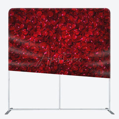 Aperturee - Aperturee Romantic Red Rose Petals Wedding Pillow Case Backdrop