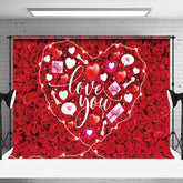 Aperturee - Aperturee Romantic Red Rose White Heart Love You Backdrop