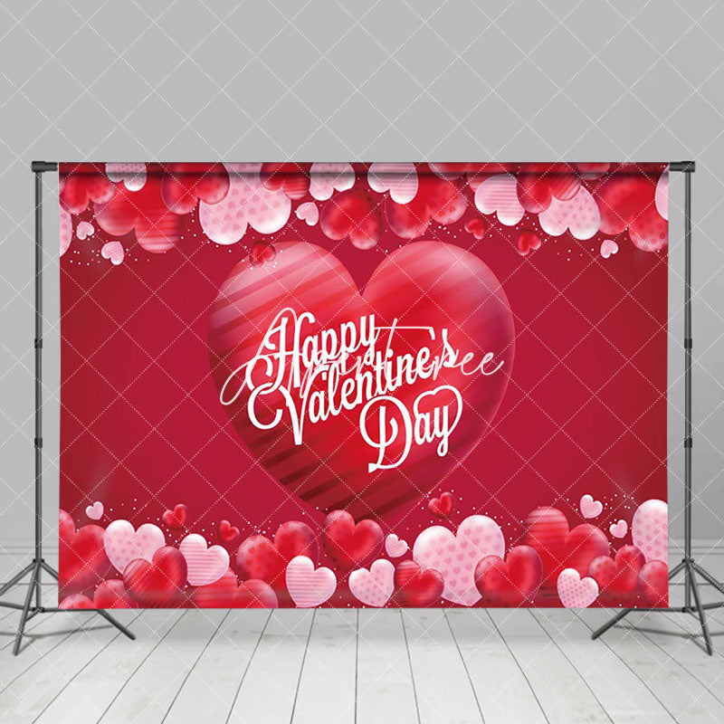Aperturee - Aperturee Romantic Red Valentines With Heart Motifs Backdrop