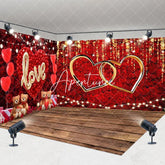 Aperturee - Aperturee Romantic Rose Bear Valentines Day Room Set Backdrop