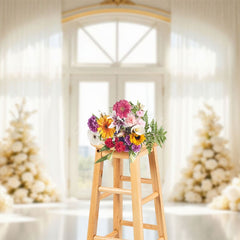 Aperturee - Aperturee Romantic Rose Holy White Palace Door Wedding Backdrop