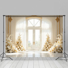 Aperturee - Aperturee Romantic Rose Holy White Palace Door Wedding Backdrop