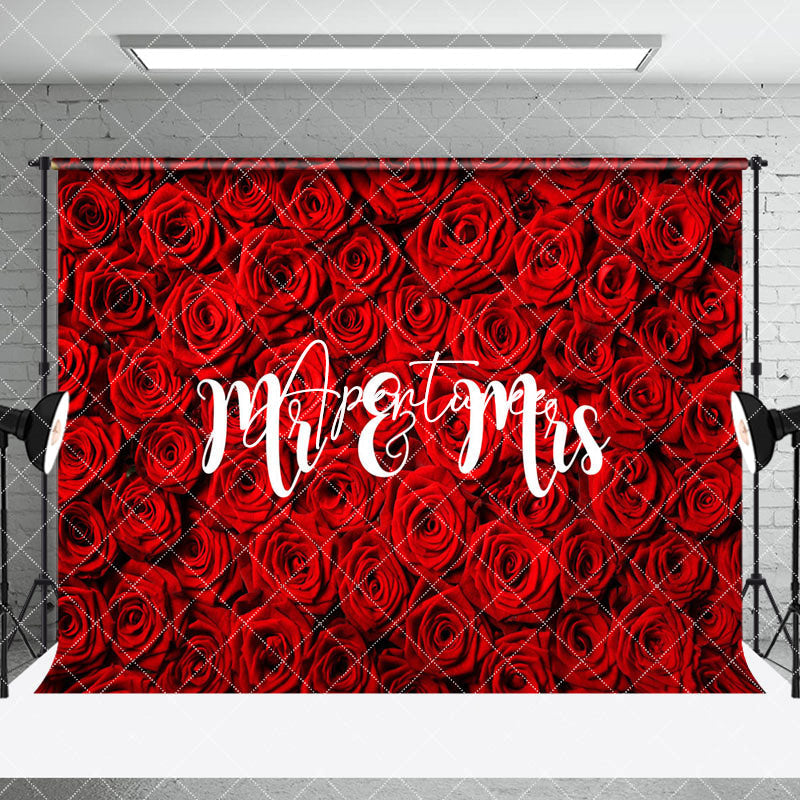 Aperturee - Aperturee Romantic Rose Mr Mrs Valentines Day Room Set Backdrop