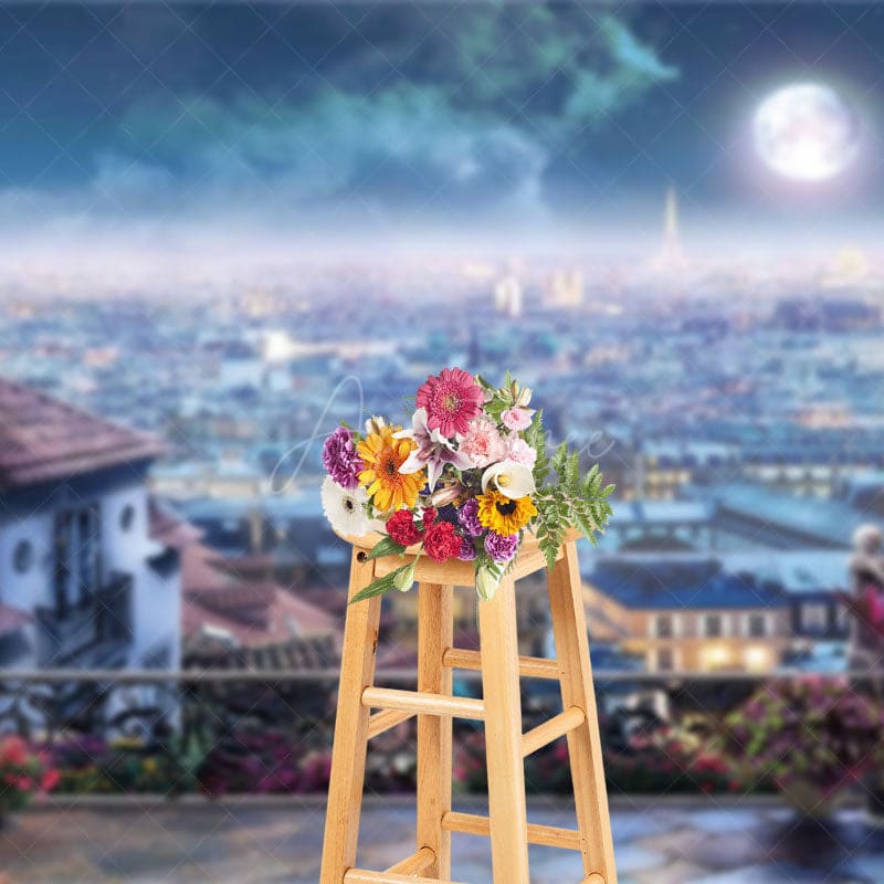 Aperturee - Aperturee Romantic Sweet Night Scene In Paris Photo Backdrop