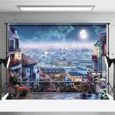 Aperturee - Aperturee Romantic Sweet Night Scene In Paris Photo Backdrop
