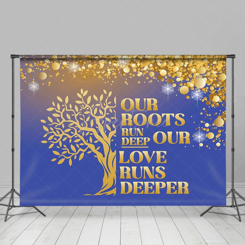 Aperturee - Aperturee Roots Run Deep Glitter Bokeh Family Reunion Backdrop