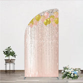 Aperturee - Aperturee Rose Gold and Gold Glitter Balloons Half Moon Arch Backdrop Sparkling Diamond Elegant Party Celebration