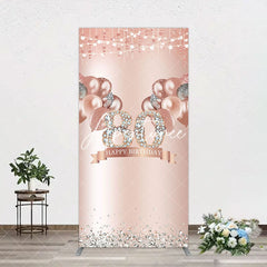 Aperturee - Aperturee Rose Gold Balloon Glitter 80th Birthday Arch Backdrop