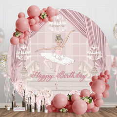 Aperturee - Aperturee Rose Gold Floral Princess Round Birthday Backdrop