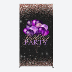 Aperturee - Aperturee Rose Gold Glitter Balloons Birthday Rectangle Backdrop