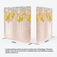 Aperturee - Aperturee Rose Gold Glitter Balloons Pillow Cover Backdrop