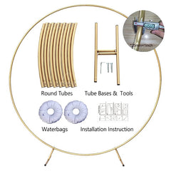 Aperturee - Aperturee Rose Gold Glitter Round Prom Graduation Party Backdrop