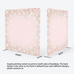 Aperturee - Aperturee Rose Gold Glitter Snowflake Winter Square Backdrop