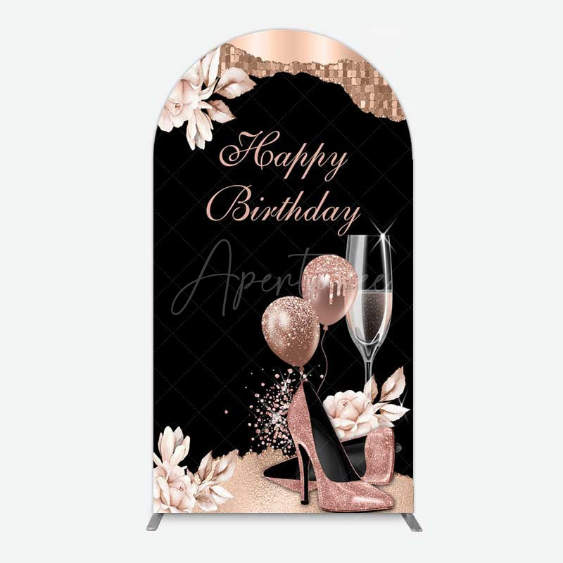 Aperturee Aperturee Rose Gold High Heels Happy Birthday Arch Backdrop