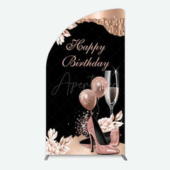 Aperturee Aperturee Rose Gold High Heels Happy Birthday Half Moon Arch Backdrop