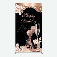 Aperturee Aperturee Rose Gold High Heels Happy Birthday Rectangle Backdrop