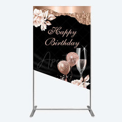 Aperturee Aperturee Rose Gold High Heels Happy Birthday Rectangle Backdrop