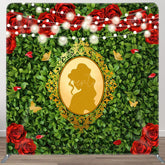 Aperturee - Aperturee Rose Greenery Princess Mirror Pillow Case Backdrop