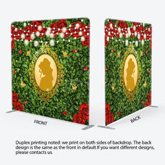 Aperturee - Aperturee Rose Greenery Princess Mirror Pillow Case Backdrop
