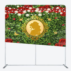 Aperturee - Aperturee Rose Greenery Princess Mirror Pillow Case Backdrop