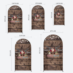 Aperturee - Aperturee Rose Guns Wooden Gender Reveal Arch Backdrop