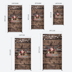 Aperturee - Aperturee Rose Guns Wooden Gender Reveal Rectangle Backdrop