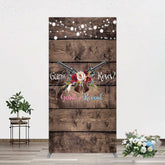 Aperturee - Aperturee Rose Guns Wooden Gender Reveal Rectangle Backdrop