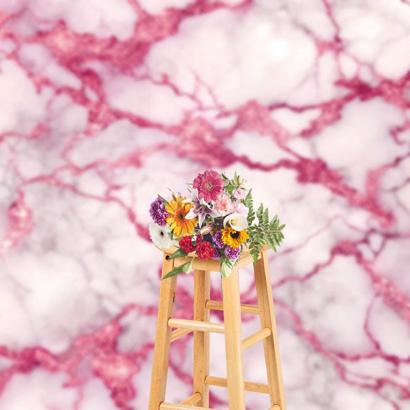 Aperturee - Aperturee Rose Red Cracked Grey Marble Photography Backdrop