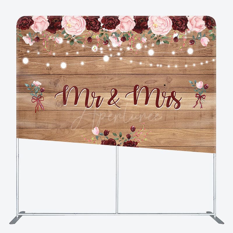 Aperturee - Aperturee Rose Wood Glitter Fabric Backdrop Cover for Wedding