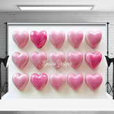 Aperturee - Aperturee Rosy Pink Gradient Valentines Day Hearts Backdrop