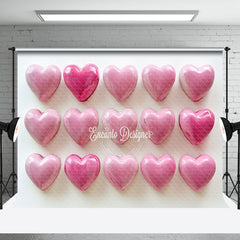 Aperturee - Aperturee Rosy Pink Gradient Valentines Day Hearts Backdrop