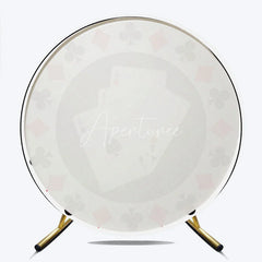 Aperturee - Aperturee Round Backdrop Casino Poker Chip Cover Las Vegas Aces Cards Circle Background Gambler Birthday Party Decoration