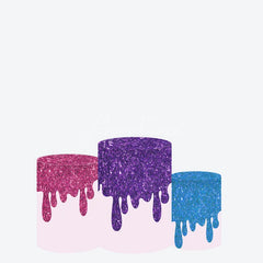Aperturee - Aperturee Round Backdrop Pink Glitter Slime Drip Cover Paint Splash Circle Background Girls Art Theme Birthday Party Decoration