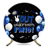 Aperturee - Aperturee Round Blue Balloons Out Single Digits Im 10 Backdrop