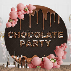 Aperturee - Aperturee Round Dark Brown Melted Chocolate Party Backdrop