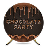 Aperturee - Aperturee Round Dark Brown Melted Chocolate Party Backdrop