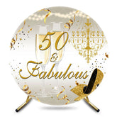 Aperturee - Aperturee Round Elegant Gold Highheels 50 Fabulous Backdrop