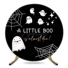 Aperturee - Aperturee Round Little Boos Halloween Baby Shower Backdrop