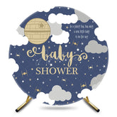 Aperturee - Aperturee Round Moonlight Night Clouds Baby Shower Backdrop