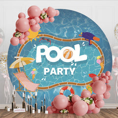 Aperturee - Aperturee Round Summer Vibe Pool Party Sunny Vacation Backdrop