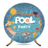 Aperturee - Aperturee Round Summer Vibe Pool Party Sunny Vacation Backdrop