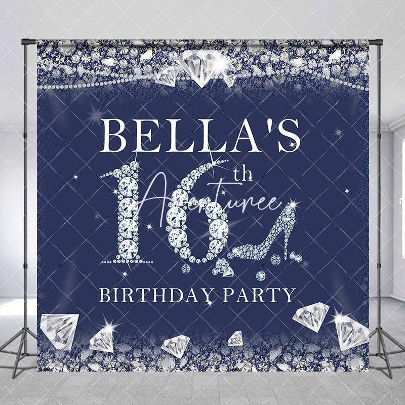 Aperturee - Aperturee Royal Blue Diamonds Custom 16th Birthday Backdrop