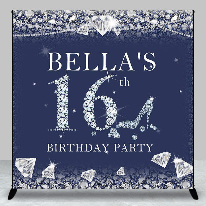 Aperturee - Aperturee Royal Blue Diamonds Custom 16th Birthday Backdrop