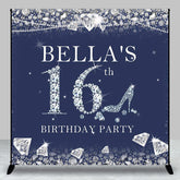 Aperturee - Aperturee Royal Blue Diamonds Custom 16th Birthday Backdrop