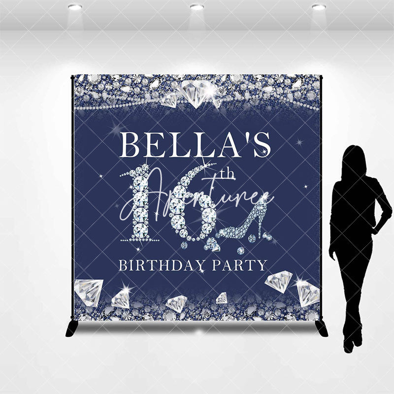 Aperturee - Aperturee Royal Blue Diamonds Custom 16th Birthday Backdrop