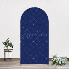 Aperturee - Aperturee Royal Blue Gold Crown Birthday Party Arch Backdrop