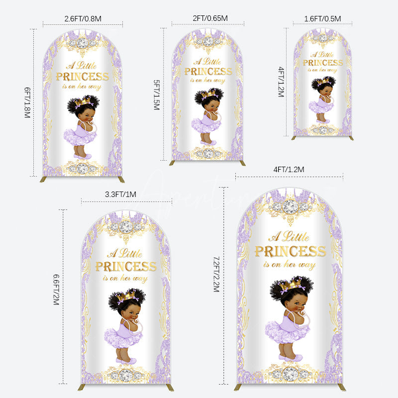 Aperturee - Aperturee Royal Glitter Little Princess Baby Shower Arch Backdrop