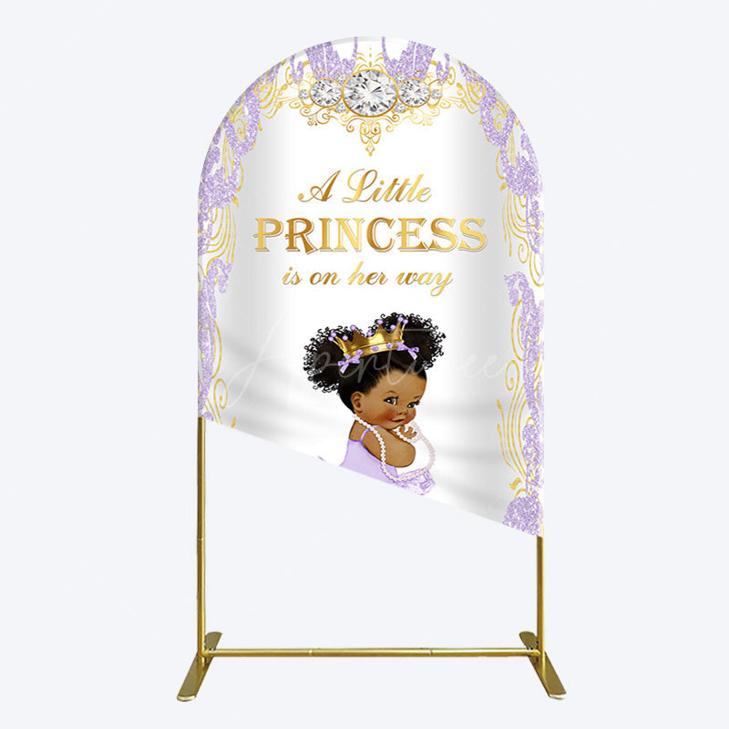 Aperturee - Aperturee Royal Glitter Little Princess Baby Shower Arch Backdrop