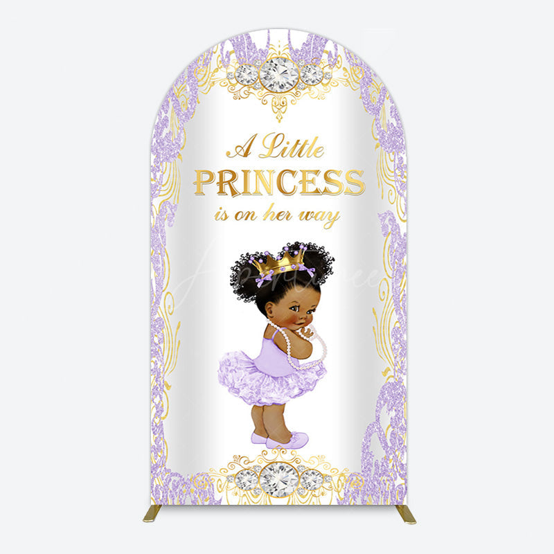 Aperturee - Aperturee Royal Glitter Little Princess Baby Shower Arch Backdrop