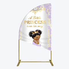 Aperturee - Aperturee Royal Glitter Little Princess Baby Shower Half Moon Arch Backdrop